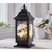 13" Illuminated Night Before Christmas Metal Lantern by Valerie Parr Hill Black