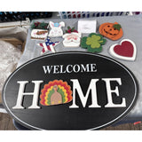 Welcome Home Oval Sign with 8 Seasonal Icons by Valerie Parr Hill