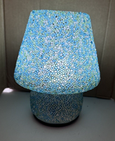 Valerie Parr Hill Blue Mushroom Lamp 8" battery operated