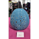 2 Blue Ceramic Illuminated Pumpkin w flower Design Valerie Parr Hill Collection