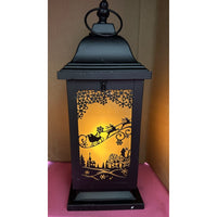 13" Illuminated Night Before Christmas Metal Lantern by Valerie Parr Hill Black