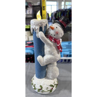 12” Lighted Christmas Snowman w/ scarf Candle Valerie Parr Hill SAME DAY SHIP