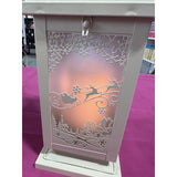 13" Illuminated Night Before Christmas Metal Lantern by Valerie Parr Hill White