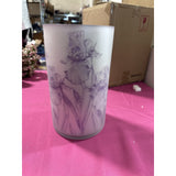 10" Valerie Par Hill Orchid's in Bloom Glass Hurricane Lamps Lilac Purple Color