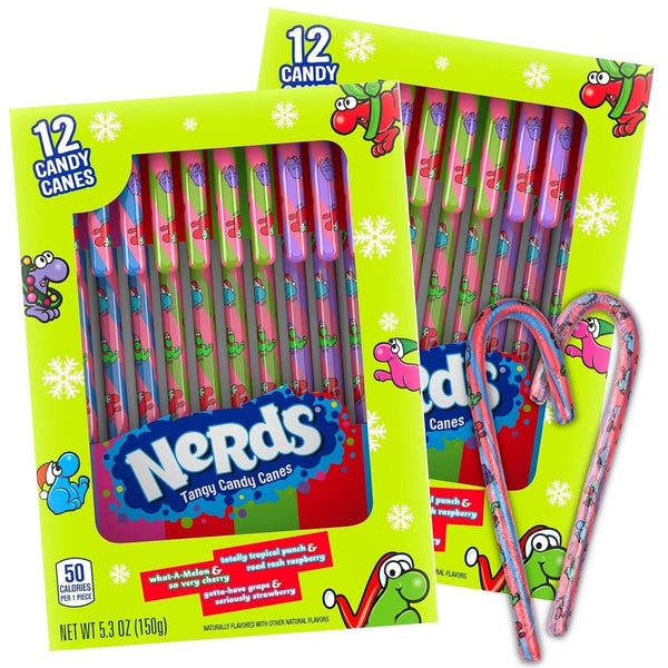 6 Boxes Limited Edition Nerds Candy Canes, 12 in each box exp 2025