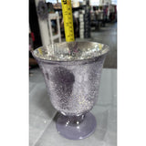 Valerie Parr Hill Cracked Glass Purple Centerpiece Vase Urn hurricane with light