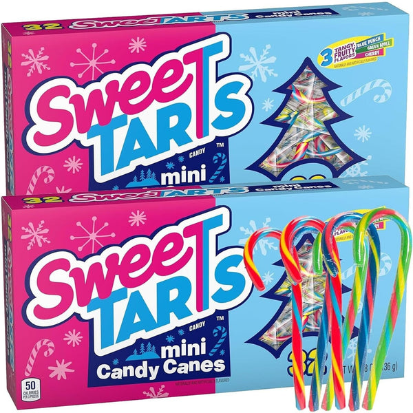 6 Boxes Limited Edition Sweet Tarts MINI Candy Canes, 32 in each box exp 2025