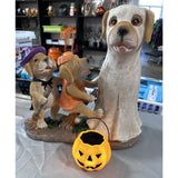 Valerie Parr Hill Resin Golden Retriever Dog Family in costumes Halloween