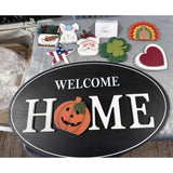 Welcome Home Oval Sign with 8 Seasonal Icons by Valerie Parr Hill