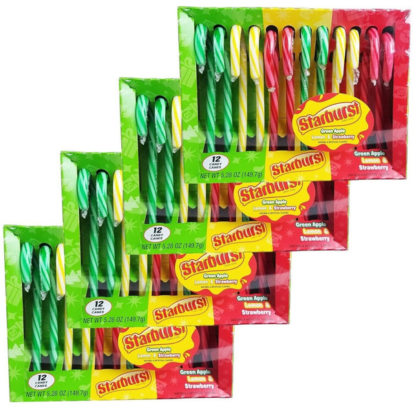 6 Boxes Limited Edition Starburst Candy Canes, 12 in each box exp 2025