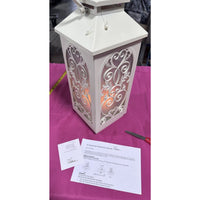 17" Metal Indoor / Outdoor Flickering Flame Ivory Lantern by Valerie Parr Hill