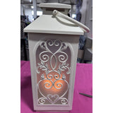 17" Metal Indoor / Outdoor Flickering Flame Ivory Lantern by Valerie Parr Hill