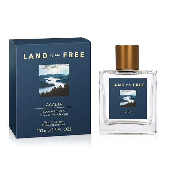 Land of the Free Acadia Cool & Aquatic Eau De Toilette Spray 3.3 fl oz Sealed