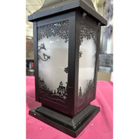 13" Illuminated Night Before Christmas Metal Lantern by Valerie Parr Hill Black