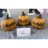 3 Thanksgiving Pumpkins Thankful Grateful Blessed 3" Valerie Parr Hill NIB