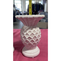 Set of 2 7.5" Ceramic Candle Pineapple Pedestals by Valerie Parr Hill RETIRED