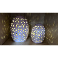 3 Illuminated Porcelain Wisteria Floral Easter Eggs Valerie Part Hill RETIRED