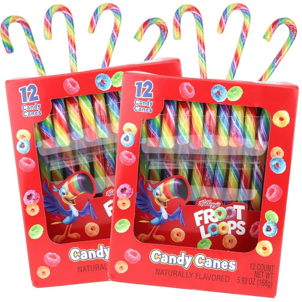 6 Boxes Limited Edition Fruit Loops Candy Canes, 12 in each box exp 2025