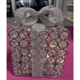 Valerie Parr Hill Light Faceted Gem Crystal Present Gift Box Rhinestone Bow Silv