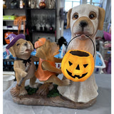 Valerie Parr Hill Resin Golden Retriever Dog Family in costumes Halloween