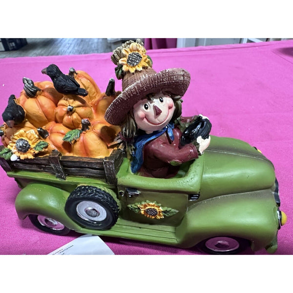 Valerie Parr Hill 6" Jack O Lantern Pumpkin Pick Up Truck RETIRED New in Box