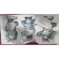 3 SNOWMAN PLAYING FIGURINES Valerie Parr Hill Holiday Winter Snow Retired NIB